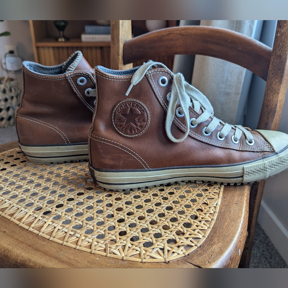 Converse leather high tops